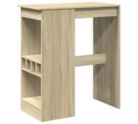 vidaXL Bar Table Bistro Table with Racks Engineered Wood
