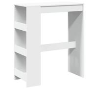 vidaXL Bar Table with Racks Counter Table Bistro Table White Engineered Wood