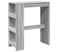vidaXL Bar Table with Racks Pub Table Bistro Table Grey Sonoma Engineered Wood
