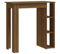vidaXL Bar Table with Shelf Brown Oak 102x50x103.5 cm Engineered Wood
