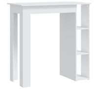 vidaXL Bar Table with Shelf White 102x50x103.5 cm Engineered Wood