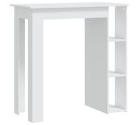 (white) vidaXL Bar Table with Shelf Bar High Table Bistro Pub Table Engineered Wood