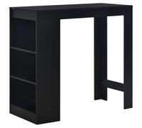 Vidaxl Bar Table With Shelf Black 110X50X103 Cm