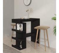 Vidaxl Bar Table With Storage Rack Black 100X50X101.5 Cm Engineered Wood