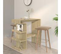 Bar Table with Storage Rack Chipboard Bar High Table Multi Colours vidaXL