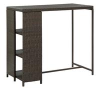 Bar Table with Storage Rack Poly Rattan Counter Table Multi Colours vidaXL