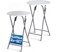 Bar tables set of 2 white wood look 60cm folding