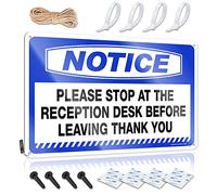 Bar Tin Signs Vintage Notice Please Stop At The Reception Desk Before Leaving Thank You Tin Sign Funny Outdoor Signs Man Cave Sign Decor(30X40CM)