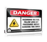 Bar Wall Decor Danger Hazardous Voltage Follow Lock-Out Procedures Before Removing Tin Sign Outdoor Signs And Decor Bar For Man Cave(30X40CM)
