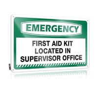 Bar Wall Decor Emergency First Aid Kit Located In Supervisor Office Tin Sign Man Cave Signs And Decor Home Decor Men(30X40CM)