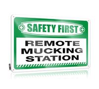 Bar Wall Decor Safety First Remote Mucking Station Tin Sign Man Cave Signs And Decor Home Decor Men(30X40CM)