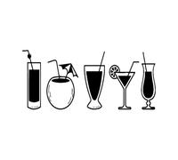 Bar Wall Sticker Drinks Decor Alcohol Glasses Bottle Food Wall Decal Window Sticker for Home Dining Room Decor Handmade Small - 26x57cm