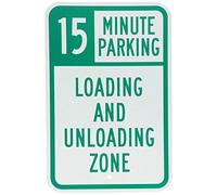 Bar15 Minute Parking Loading And Unloading Zone Green On White Iron Painting Wall Decoration Funny Vintage Metal Sign Poster 8X12 Inches