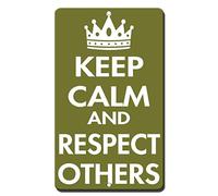Bara Smiling Eye- Keep Calm And Respect Others Novelty Funny Aluminum Nostalgshop Art Sign Art Decor Sign Funny Vintage Metal Sign Poster 8X12 Inches
