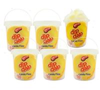Baraat Dip Dab Candy Floss Tub 6 x 50g Full Box - Lemon And Strawberry Flavoured Spun Sugar With Popping Candy