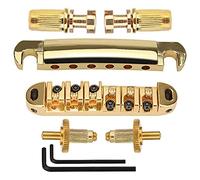 Barabesty 1 6 Strings Guitar Tune-O- Bridge and Tailpiece with Posts for LP Electric Guitar,Gold