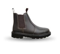 Baraboo Mens Safety Boots Dealer Twin Gusset Steel Toe Cap Midsole S1 P Work Industrial Contruction Pull On Leather Lightweight Graft (Brown, UK Footwear Size System, Adult, Men, Numeric, Medium, 7)