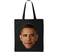 Barack Obama 2009 Face Natural Ecological Cotton Tote Bag Black