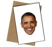 Barack Obama Face A5 Birthday Card | Envelope Included | Blank Inside | Unique Design | Personalised Free of Charge