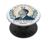Barack Obama Tribute Art The Future Belongs to Us PopSockets Adhesive PopGrip