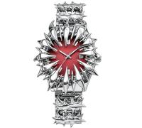 BARAMON Gothic Steampunk Edgy Wristwatch for Men Streetwear Style, Red, Punk