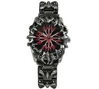 BARAMON Watch for Men Retro Fashion Vintage Wristwatch Casual Gothic Steampunk Quartz Analog Hand Watches Hip Hop Cool Alien Y2K Male Clock, Red1
