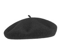 Barascon Beret with Cashmere and Lining for Ladies/Men - Made in Europe - Diameter About 26 cm, Beret Made of Wool and Viscose - French Basque with Lining Plate for Summer/Winter Black 63 cm