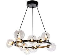 BARASH Black Sputnik Chandeliers 9 Lights,Modern Sputnik Flush Mount Ceiling Light Fixture,Industrial Vintage Retro Pendant Hanging Lights for Kitchen Living Room-Black 15t