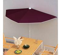 BaraSh Garden Parasol with crank handle - Sun Umbrella Parasols Waterproof for Outdoor/Patio/Outside/Balcony - Patio Table Umbrellas/Tilt Function,Garden Half Parasol with Pole 180x90 cm Bordeaux Red