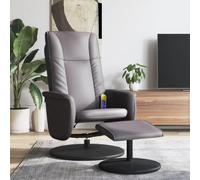 BaraSh Recliner Armchair, Lift Up Massage Sofa Armchair Single Motor Auto Reclining Chair Riser & Recliner for Living Room,Massage Recliner Chair with Footstool Grey Faux Leather