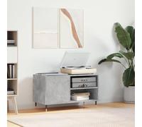 BaraSh Record Cabinet, Industrial Style Vinyl Record Storage, 85x38x48 cm, Concrete Grey