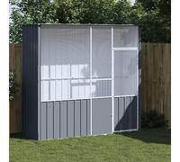 BaraSh Wooden Bird Aviary Outdoor Bird Cage for Finch, Canary,Bird Cage Anthracite 215x78x200 cm Galvanised Steel