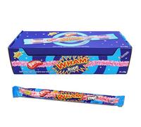Barat Wham Rope 26g - Sour raspberry flavour soft candy pope coated in candy pieces (24 Packs(Full Box))