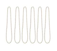 Barati Swagat Mala Set of 6 Artificial Moti Pearl Mala Handmade single layered Welcome Mala Milni Haar for Reception Wedding Welcoming Guests Give aways and Gifting (White & Golden Design 2)