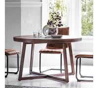 Barauni Boho Carved Wood Round Dining Table (Seats 4) Brown