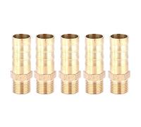 Barb Connector Pipe Fitting Brass Threaded Quick Coupling Joint High Pressure Resistant Compact Size for Gas Liquid Transfer G1/8 Male Thread 5pcs 6mm 8mm 10mm (10mm)