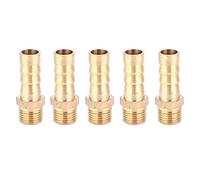 Barb Connector Pipe Fitting Brass Threaded Quick Coupling Joint High Pressure Resistant Compact Size for Gas Liquid Transfer G1/8 Male Thread 5pcs 6mm 8mm 10mm (8mm)