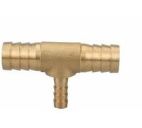 Barb Hose Connector Fittings， 1psc Brass 3 Way Hose Barb Tee Pipe Fitting for Water Gas Oil Multiple Sizes(Tee 5 Pcs,16-6-16mm)