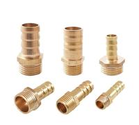 Barb Hose Connector Fittings， Brass Hose Barb Fitting BSP Male Connector Multiple Sizes(100 Pcs,Barb 6mm-1I4)