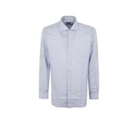 Barba piqué-weave long-sleeved shirt - Blue 39-40-41-42-43-44-45