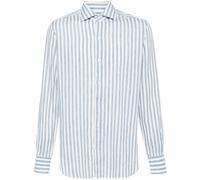 Barba spread-collar striped shirt - Blue 43