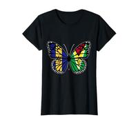 Barbados and Guyana Mix Butterfly Half Bajan Half Guyanese T-Shirt