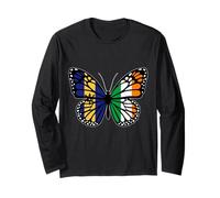 Barbados and Ireland Mix Butterfly Half Bajan Half Irish Long Sleeve T-Shirt