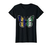 Barbados and Nigeria Mix Butterfly Half Bajan Half Nigerian T-Shirt