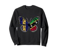 Barbados and St Kitts Mix Butterfly Half Bajan Kittitian Sweatshirt