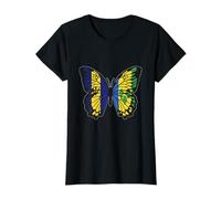 Barbados and St Vincent Mix Butterfly Bajan Vincentian Roots T-Shirt