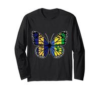 Barbados and Vincent Mix Butterfly Half Bajan Vincentian Long Sleeve T-Shirt