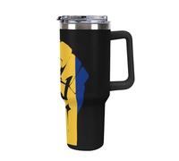 Barbados Barbadians Fist Insulated Tumbler with Lid Handle Coffee Mug Stainless Steel Water Bottle for Car Travel Office