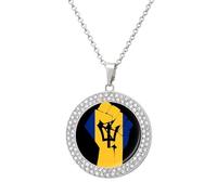 Barbados Barbadians Fist Women's Necklaces Round Alloy Pendant Necklace Minimalist Jewelry Gift