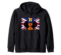 Barbados Britain Flags Women Roots British Bajan Heritage Zip Hoodie